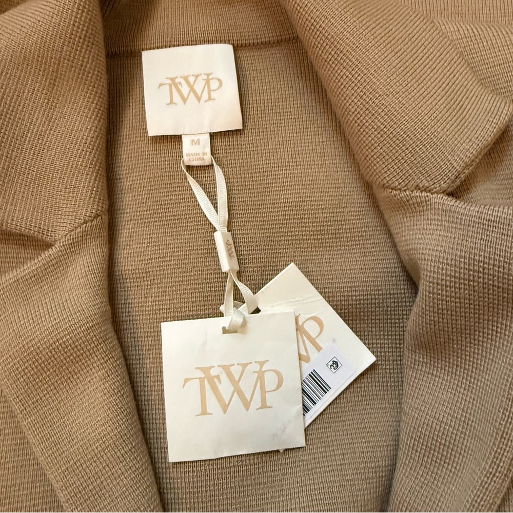 NWT TWP Camel Beige Knit Boyfriend Blazer 100% Merino Wool, size M - Picture 13 of 16